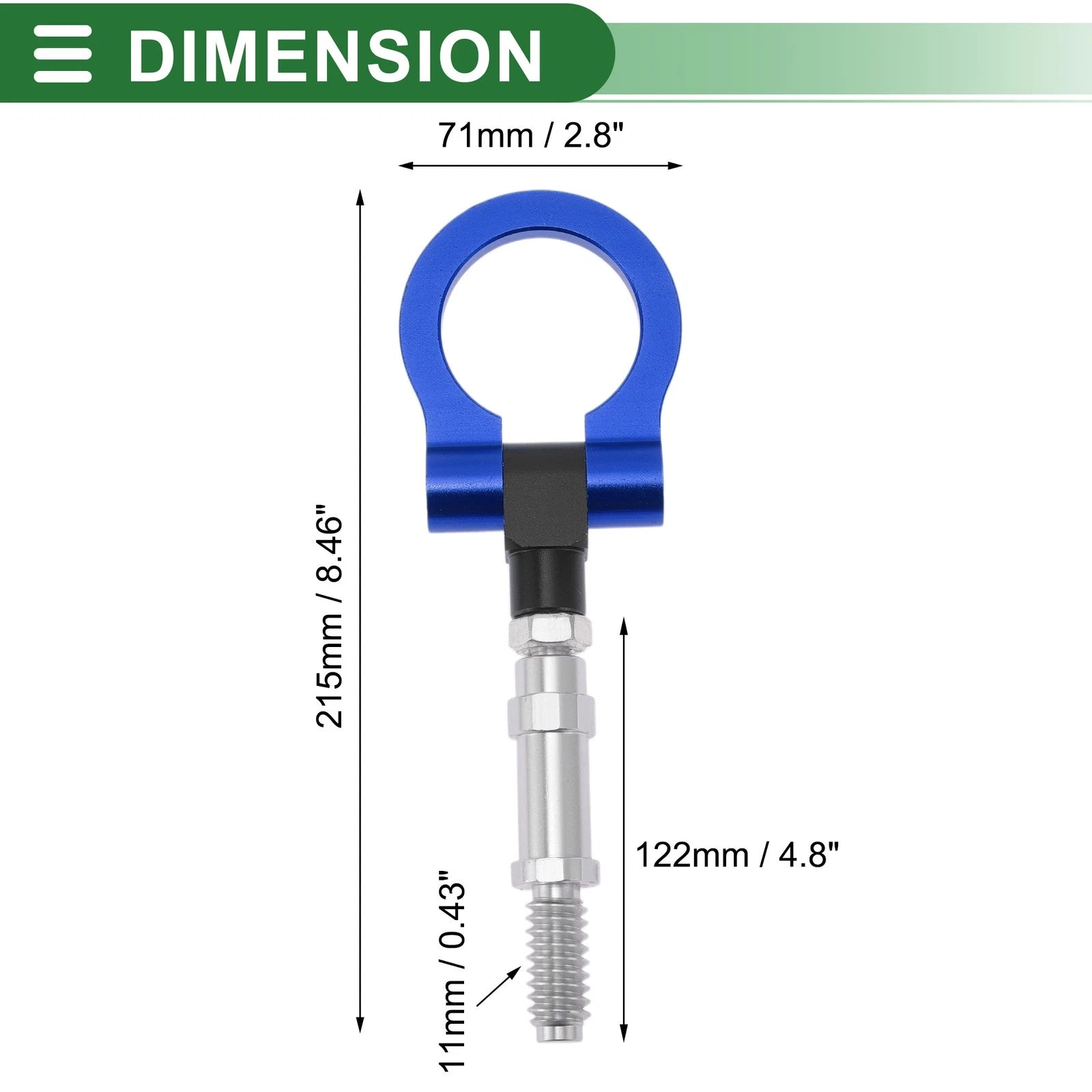 Tow Hook Set for Volkswagen MK7 (2014–2022) 11mm Aluminum Alloy Blue
