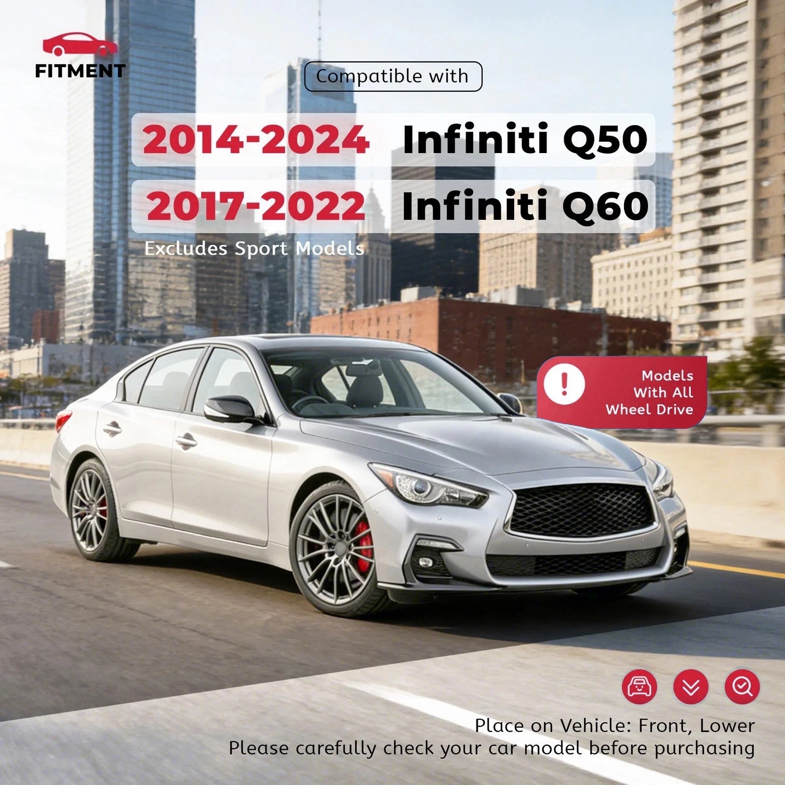 Front Engine Splash Shield for Infiniti Q50 Q60 (2014–2024)