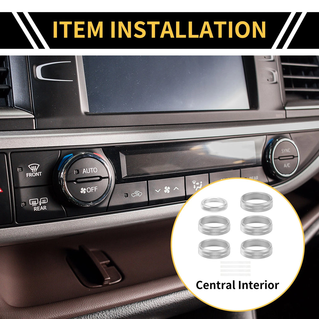 Air Conditioner Switch Knob Cover Ring for Ford F-150 (2015–2023) Silver Tone