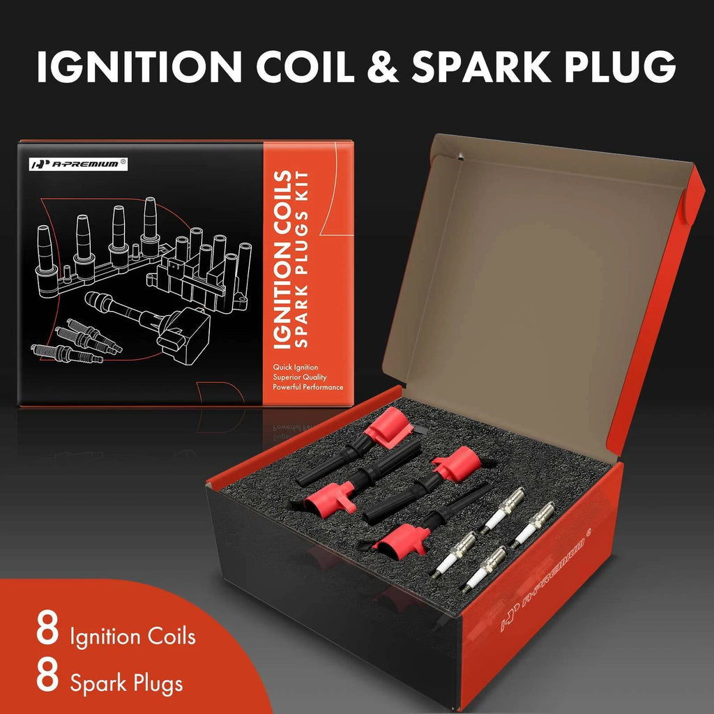 8x Ignition Coil & 8x Iridium Spark Plug for Ford F-150 (2004–2021)