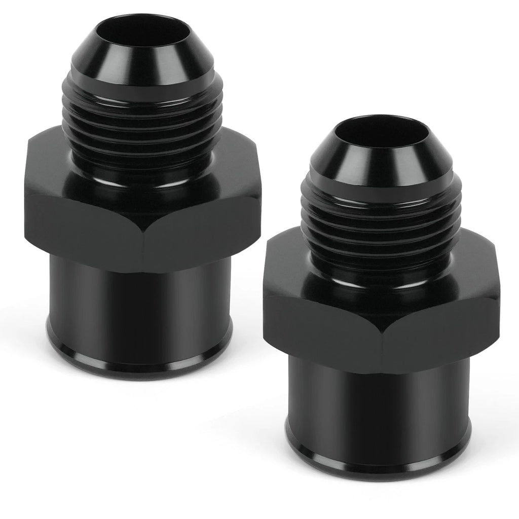 2X SBC 10AN Valve Cover Adapter Aluminum Fittings for Push-In Grommet Black