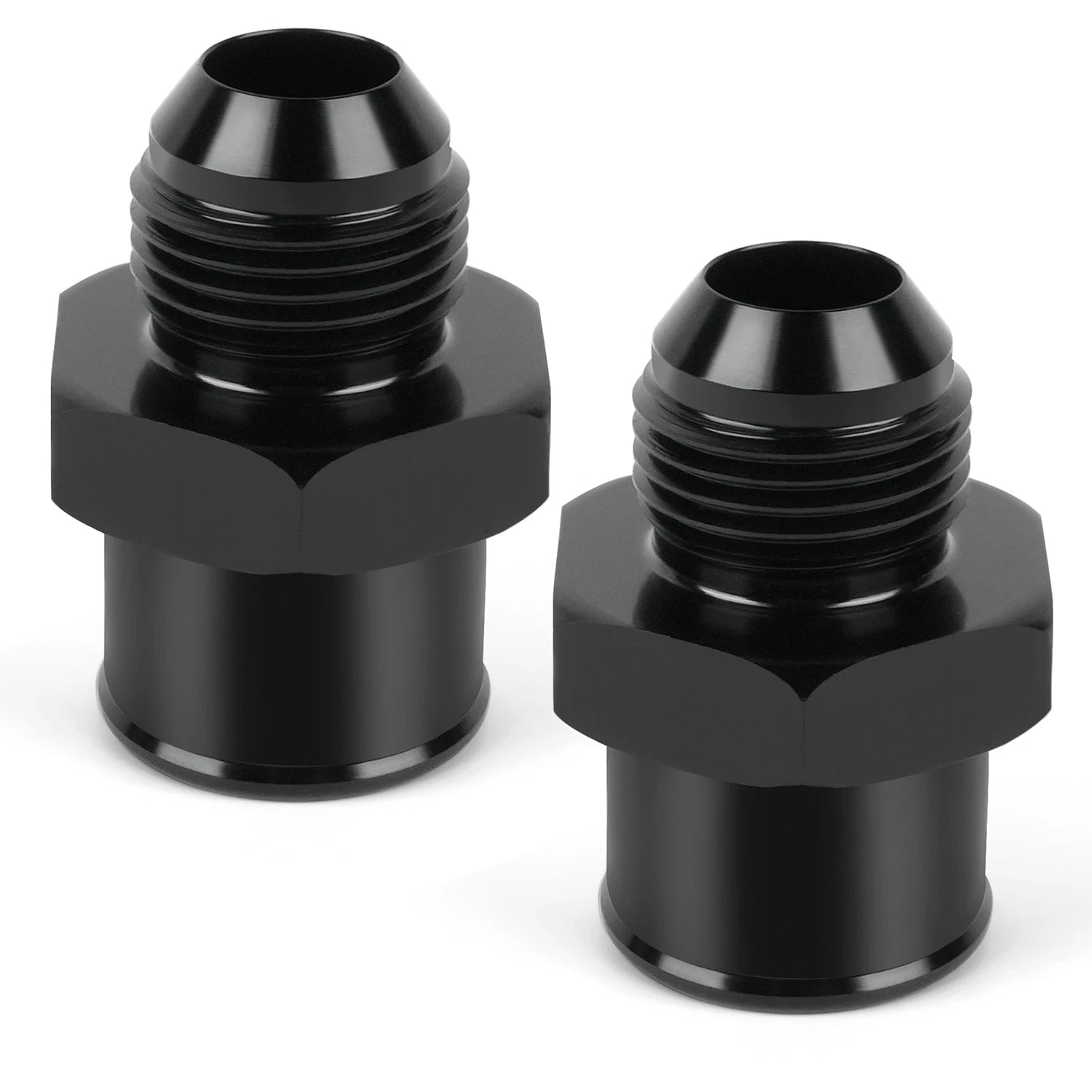 2X SBC 10AN Valve Cover Adapter Aluminum Fittings for Push-In Grommet Black