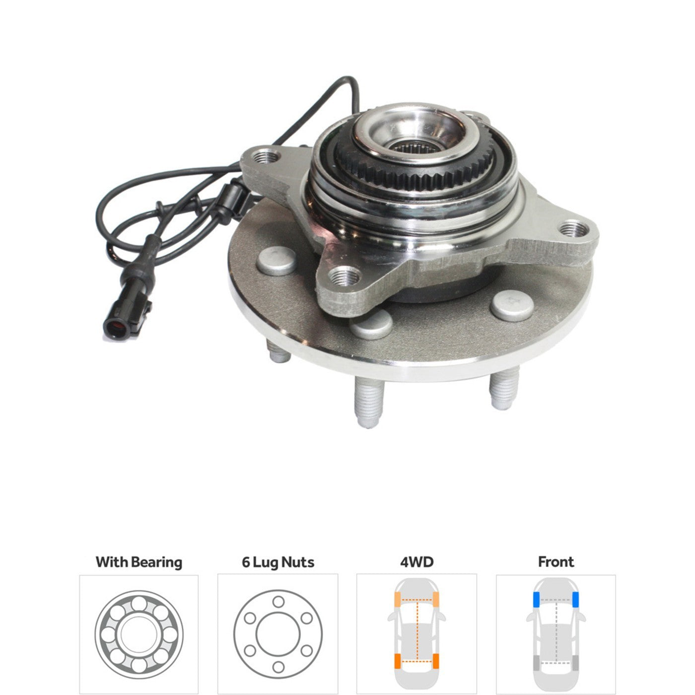 Wheel Hubs for Ford Expedition (2003–2006) Front & Rear 6 Lug 4WD