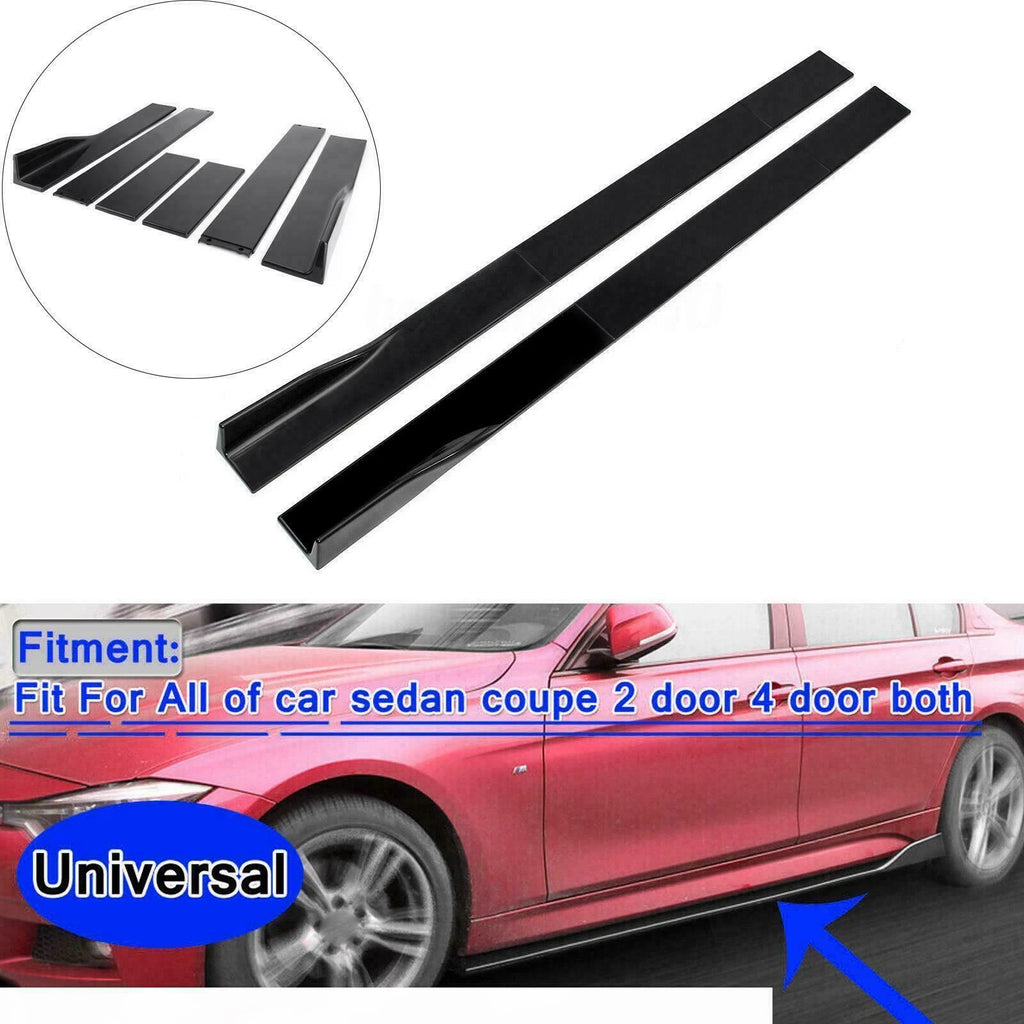 Set of 2 Gloss Black Side Skirt Extensions for Honda Accord (2000–2021)