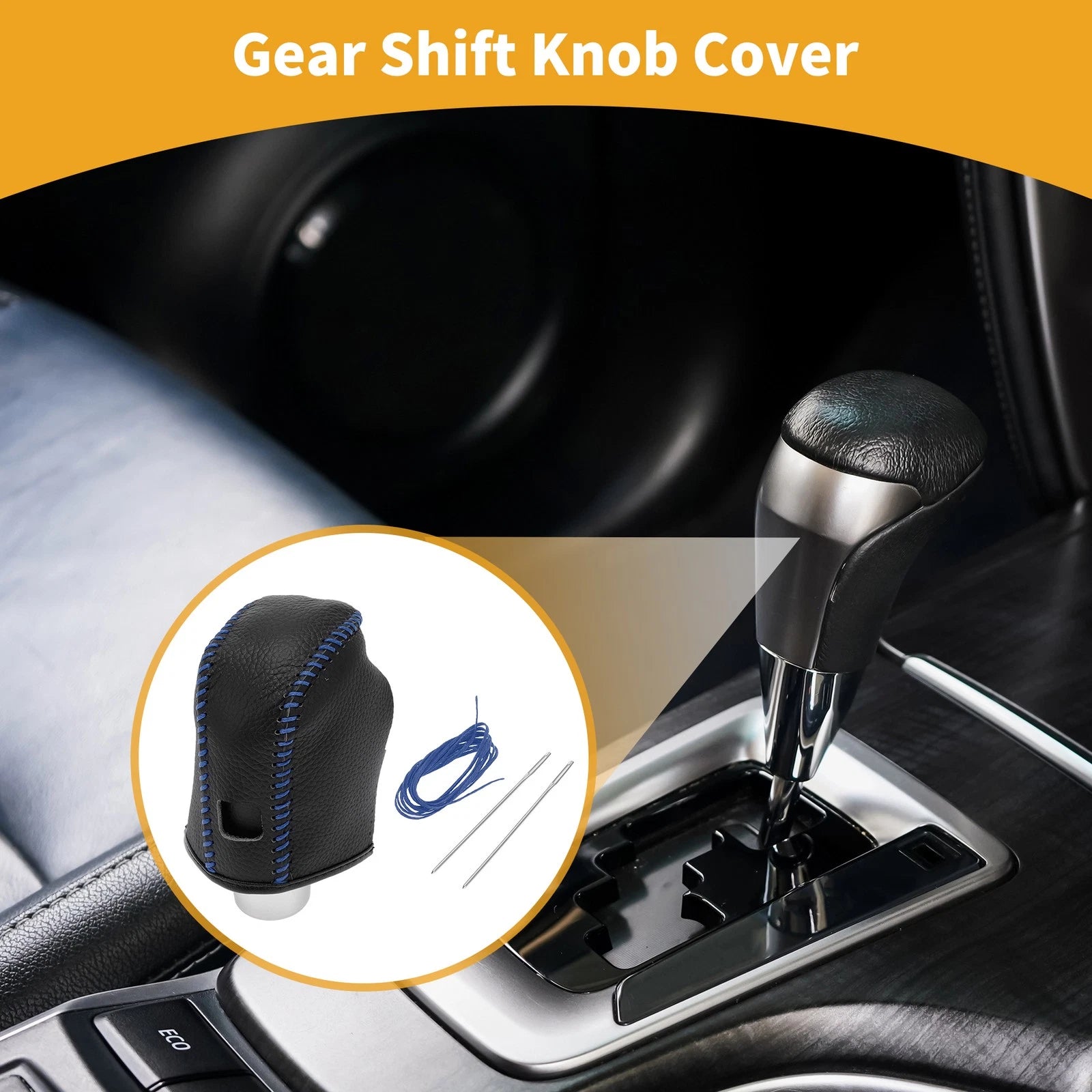 1 Pc Gear Shift Knob Cover for Nissan Altima (2019–2024) Pebbled Black Blue