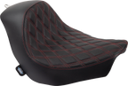 Solo Seat for Harley FL/FX (Drag Specialties) - Double Diamond, Red Stitching
