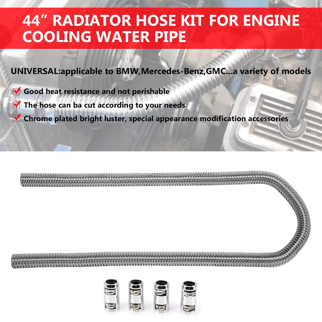 Set of 2 Universal Heater Water Hoses 44" for 5/8" 3/4" Necks