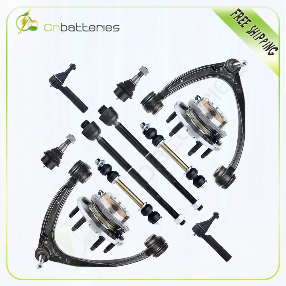 Set of 12 Lower Control Arm Wheel Bearing Tie Rod for Chevrolet Cadillac (2007–2014)