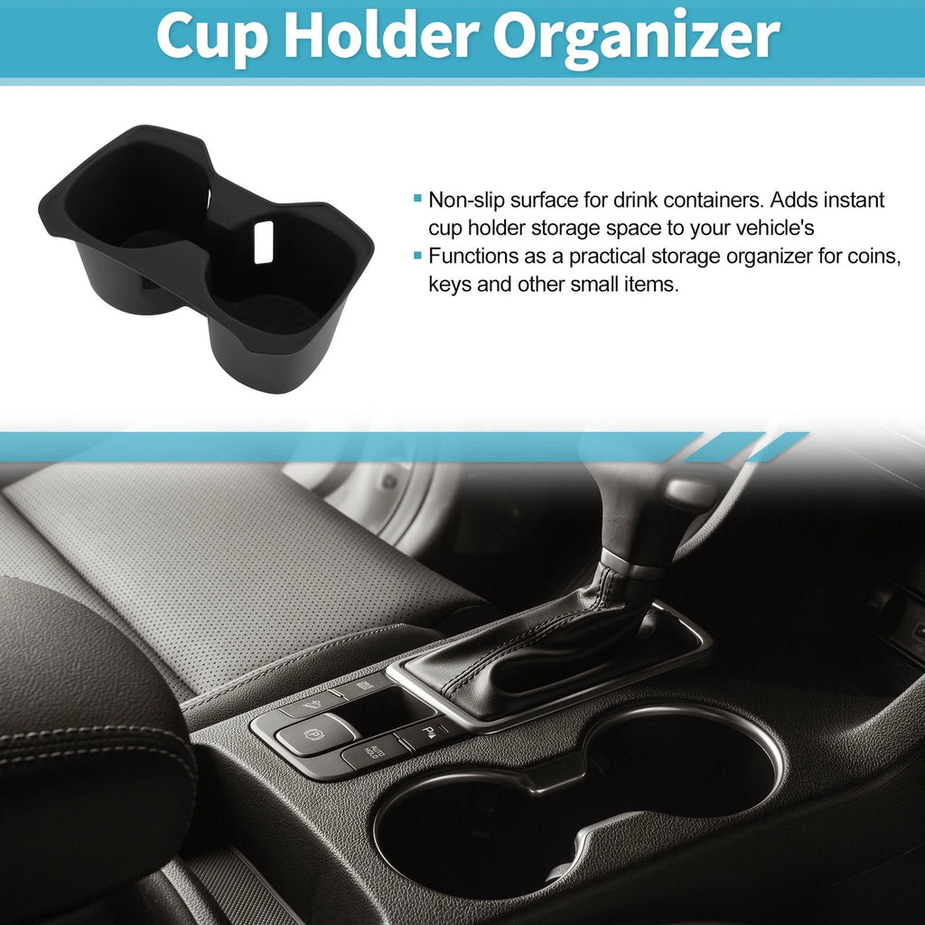 Center Console Cup Holder Organizer for Toyota RAV4 (2019–2021) TPE Black