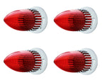 Set Chrome Flush Mount LED Tail Lights Red Lens for Cadillac (1959)