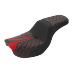 Black Red Driver & Passenger Seat for Harley Dyna Street Fat Bob (06-17)