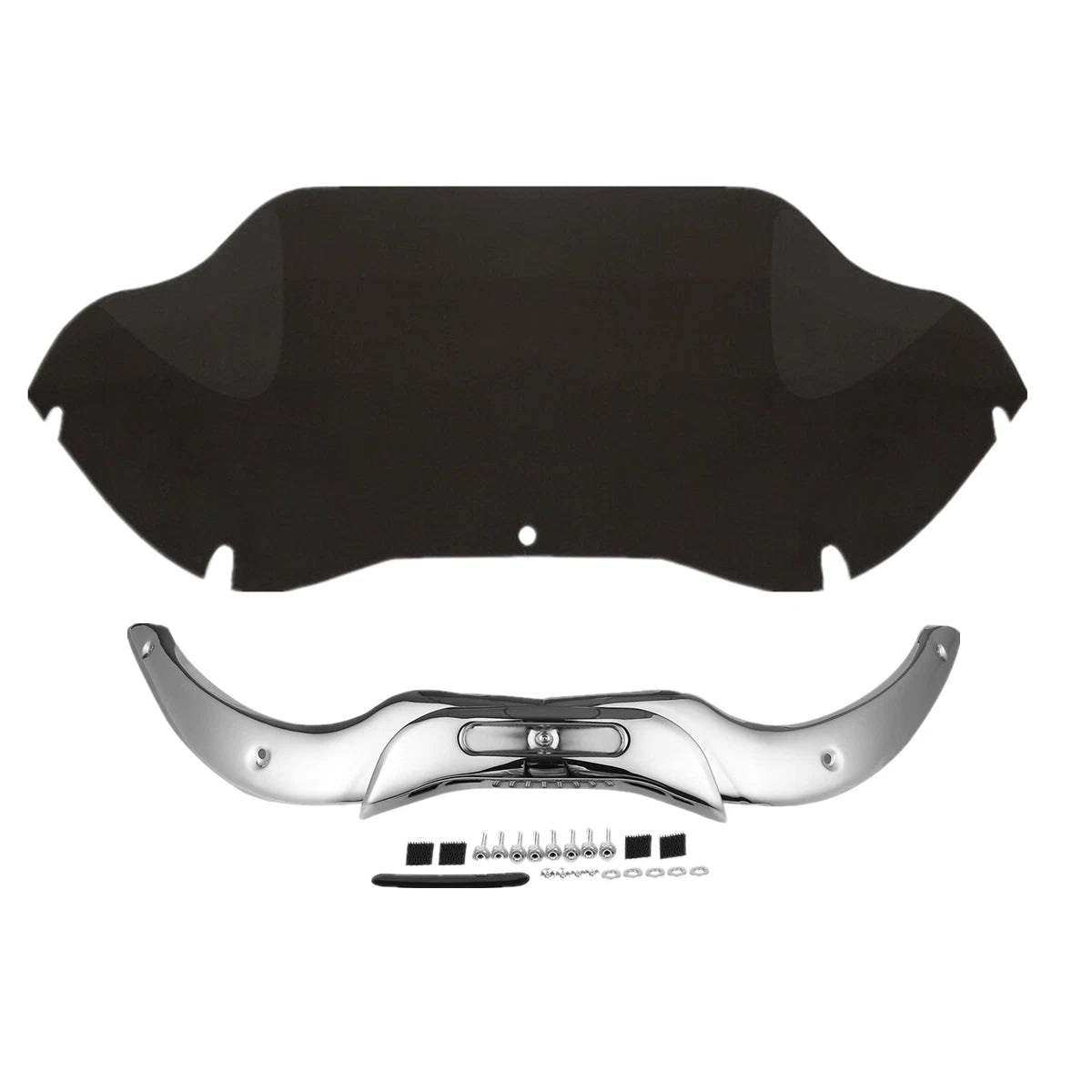 9.5" Windshield Windscreen & Chrome Trim for Harley Touring Road Glide (2004–2013)