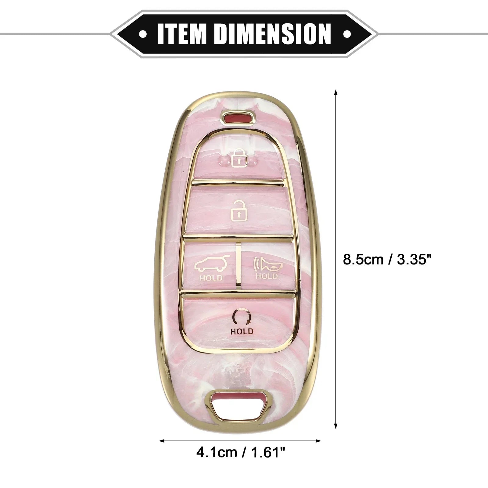 Key Fob Cover for Hyundai Tucson 2020-2022, 5 Button Soft TPU Pink