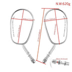 Black Motorcycle Oval Rear View Side Mirrors for HARLEY DAVIDSON