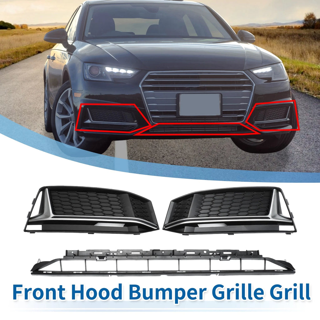 Front Lower Bumper Grille for Audi A4 B9 (2016–2023) Black S-Line