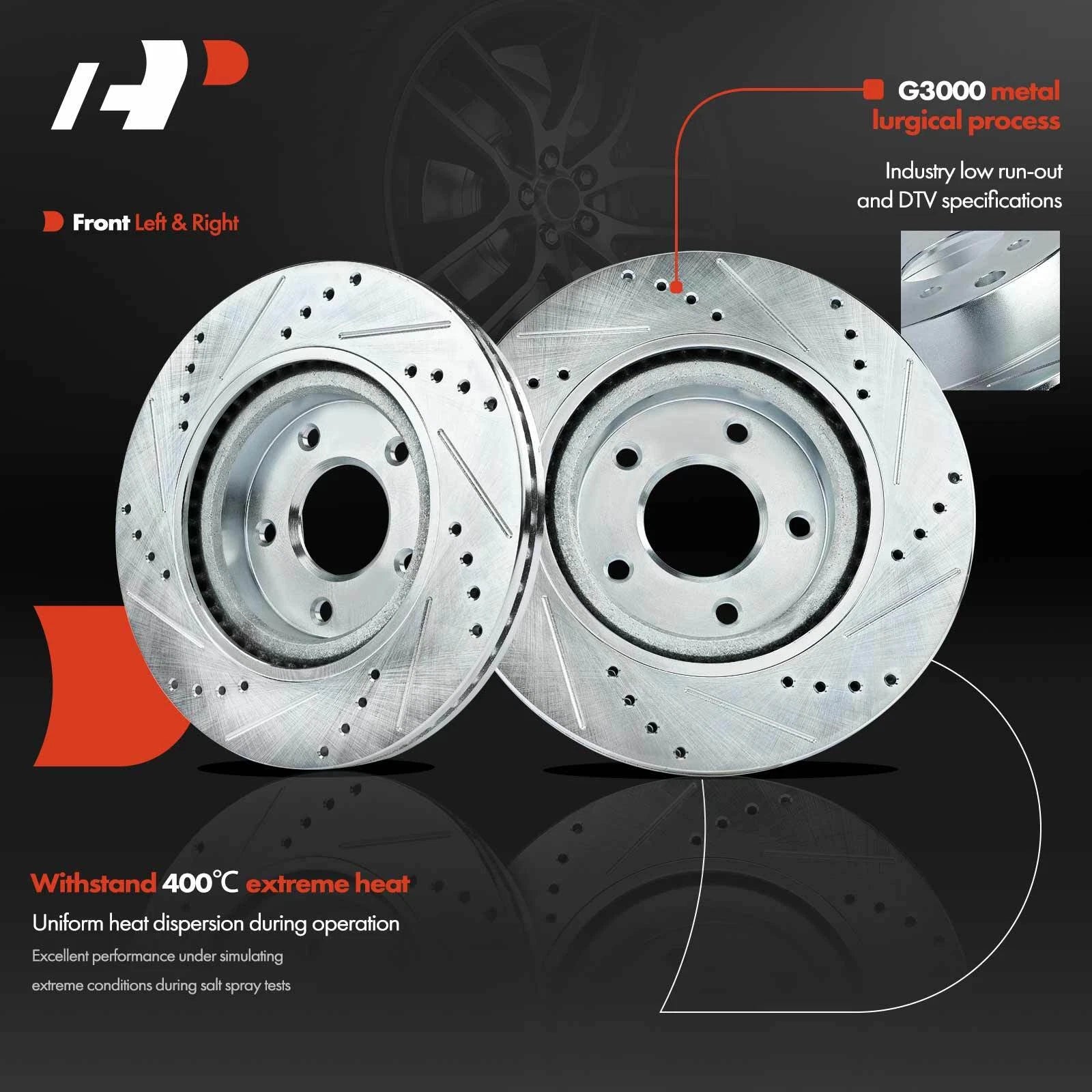 Front Drilled Brake Rotors & Ceramic Pads for Nissan Altima (2007–2013)