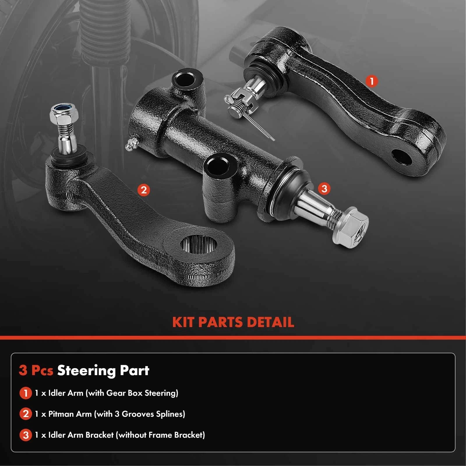 3X 3-Groove Pitman Arm Idler Arm for Chevy Silverado 2500 (1999–2004)