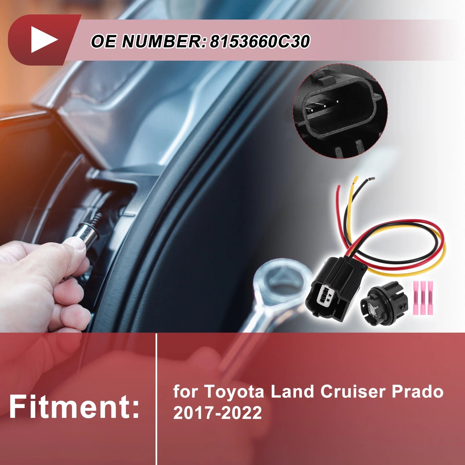 Light Socket Wiring for Toyota Land Cruiser Prado (2017–2022) No. 8153660C30