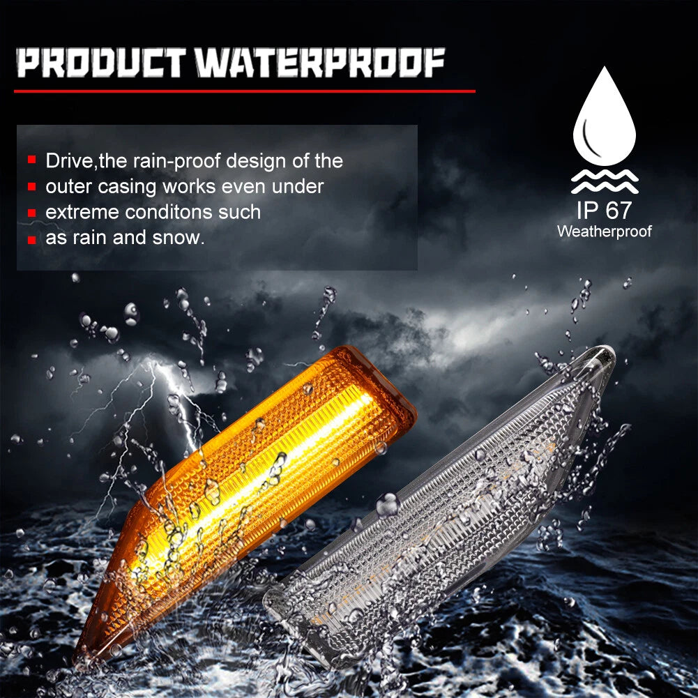 Clear Amber LED Front Bumper Side Marker Lights for Honda Pilot (2006–2008)
