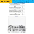 60pcs 304 Stainless Steel Coil Threaded Inserts for Metric Screws