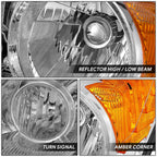 OE Style Chrome Housing Amber Corner Left Side Headlight for Honda CR-V (2007–2011)