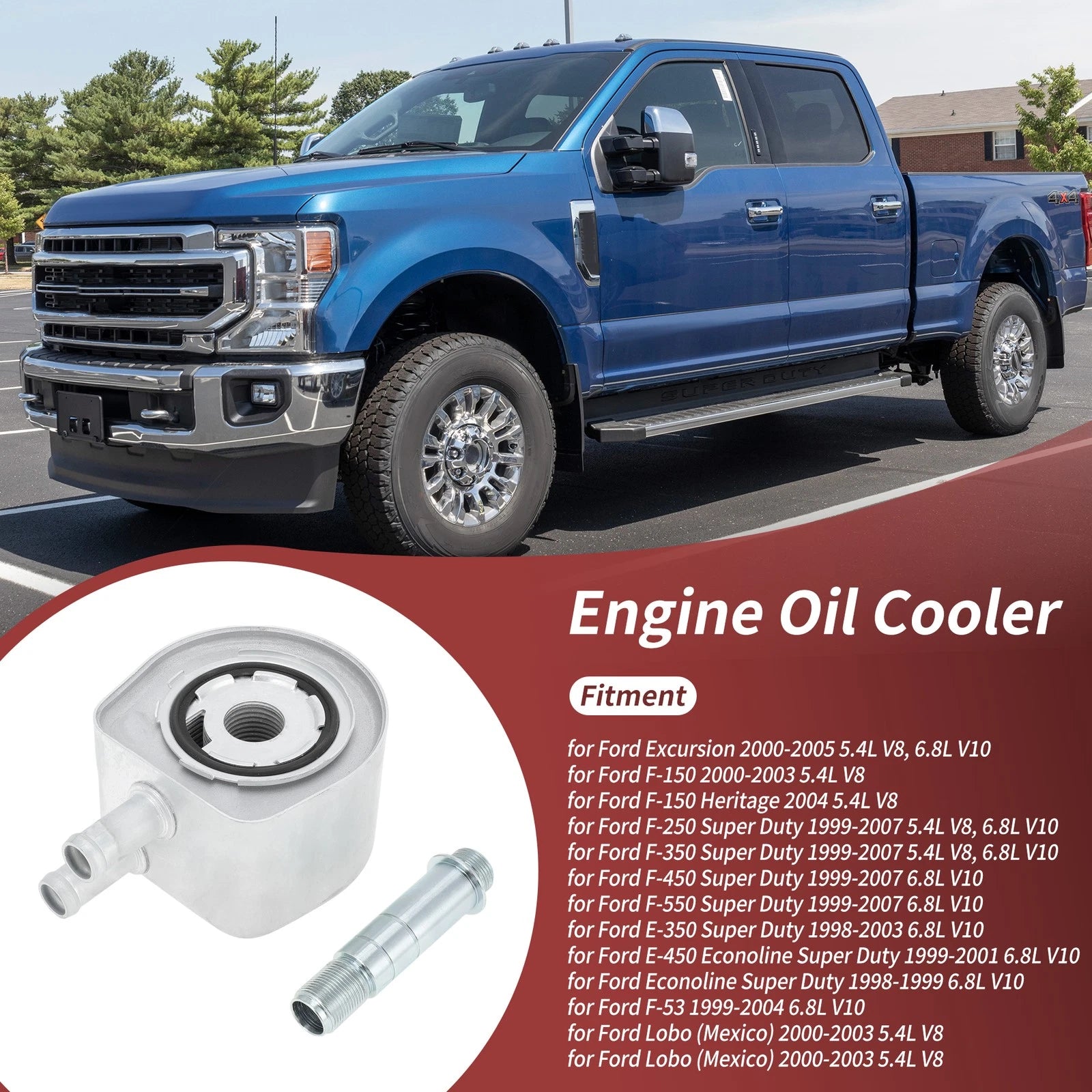 Engine Oil Cooler for Ford F150 F250 F350 F450 F550 Excursion (2004–2010) No. 4C3Z6A642A