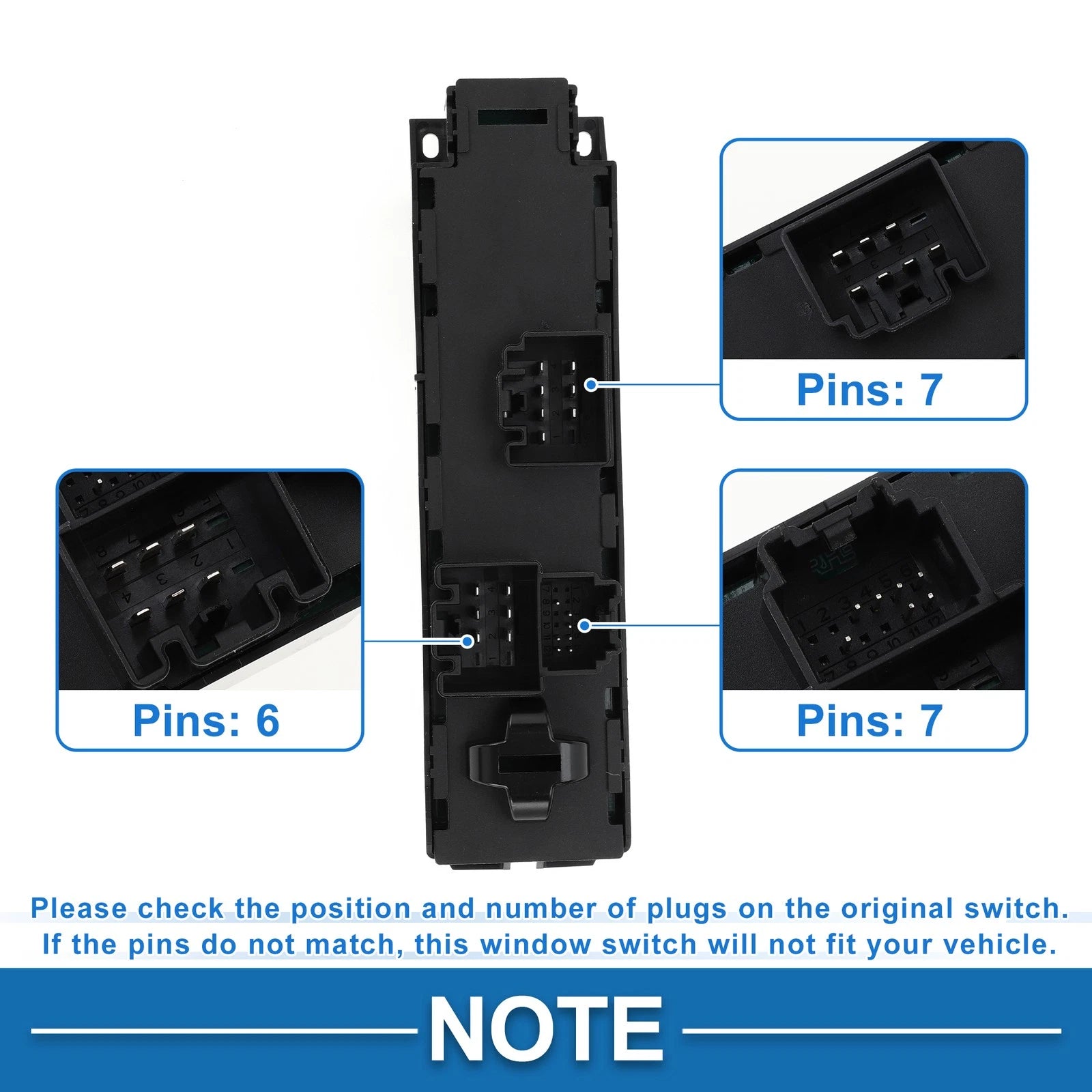 Front Power Window Switch for Ford Escape, Focus, Transit Connect (No.BM5Z14529H)