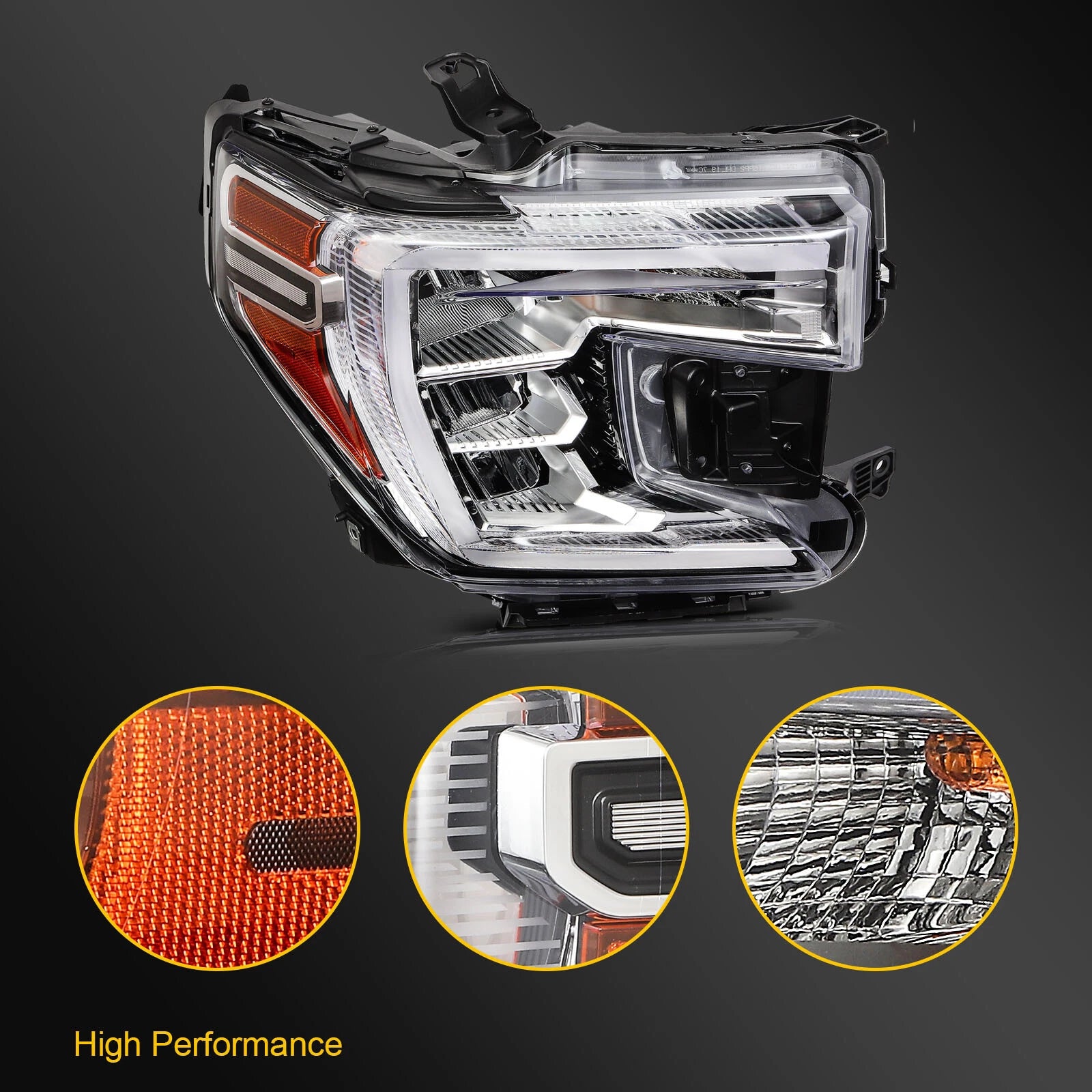 LED Right Passenger Side Headlight for GMC Sierra 1500 (2019–2021)