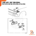 Tail Lamp Side Marker Light for Toyota Hilux RN40 LN40 (1980-1983)
