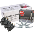 Set of 3 Ignition Coils & 6 NGK V-Power Spark Plugs for Chevy Pontiac
