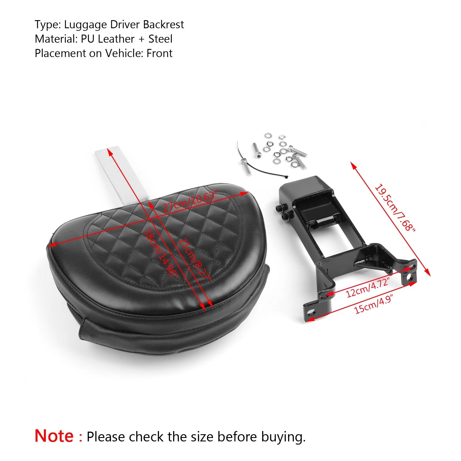 Plug-In Driver Backrest + Mounting Kit for Indian Chieftain Roadmaster (2014–2023)