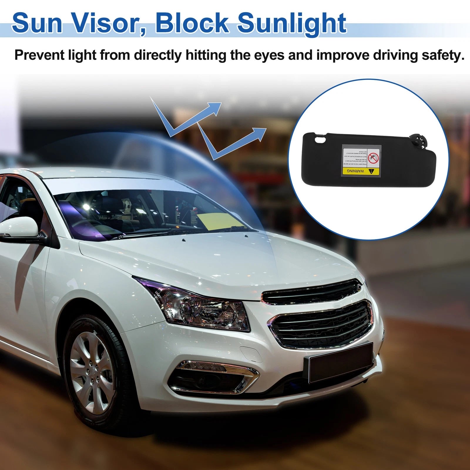 Left Side Sun Visor for Chevrolet Cruze (2011–2019) No. 95034253 Black