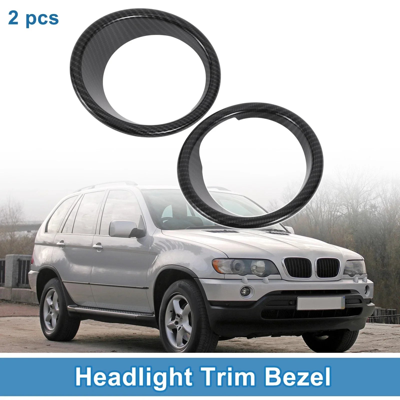 Car Front Left Front Right Headlight Trim Bezel for BMW X5 (2014-2018)