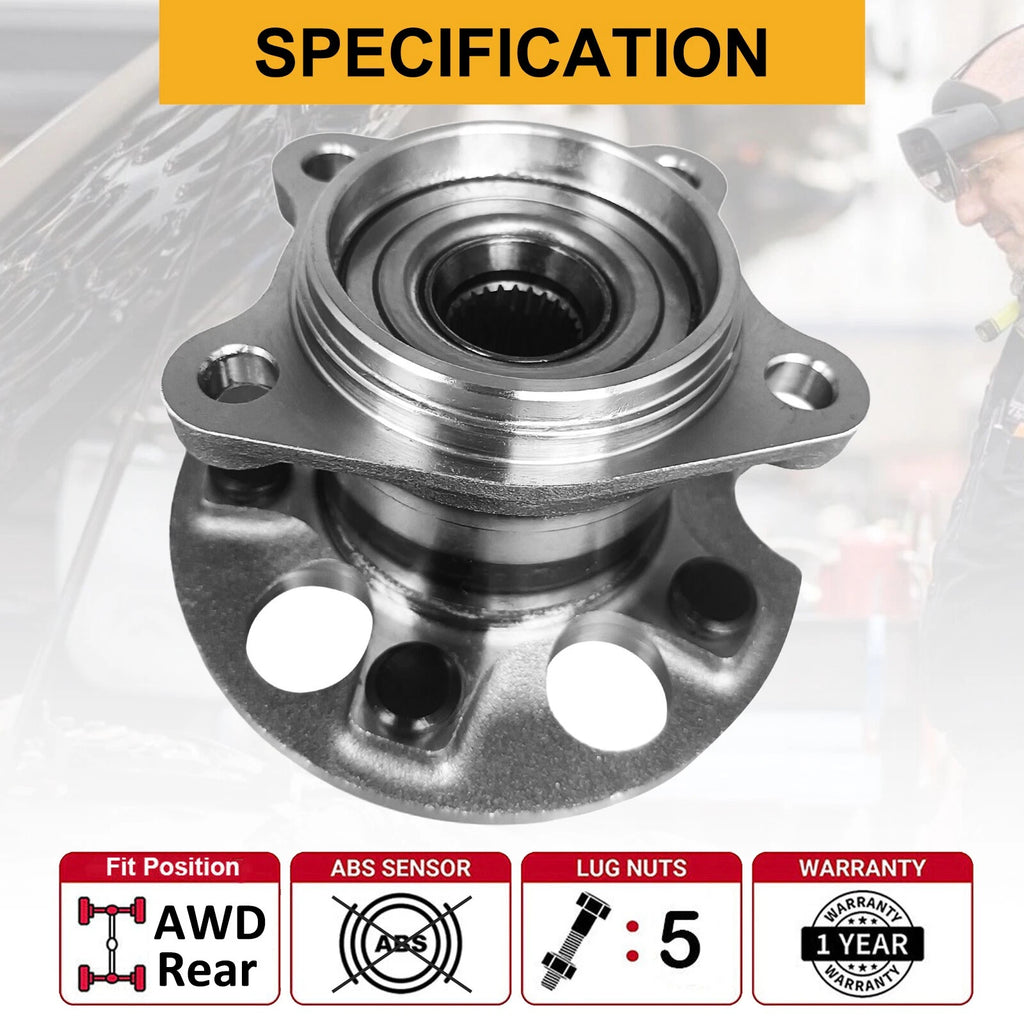 2X Rear Wheel Bearings Hubs Assembly 512284 for Lexus RX400h (2006–2008)