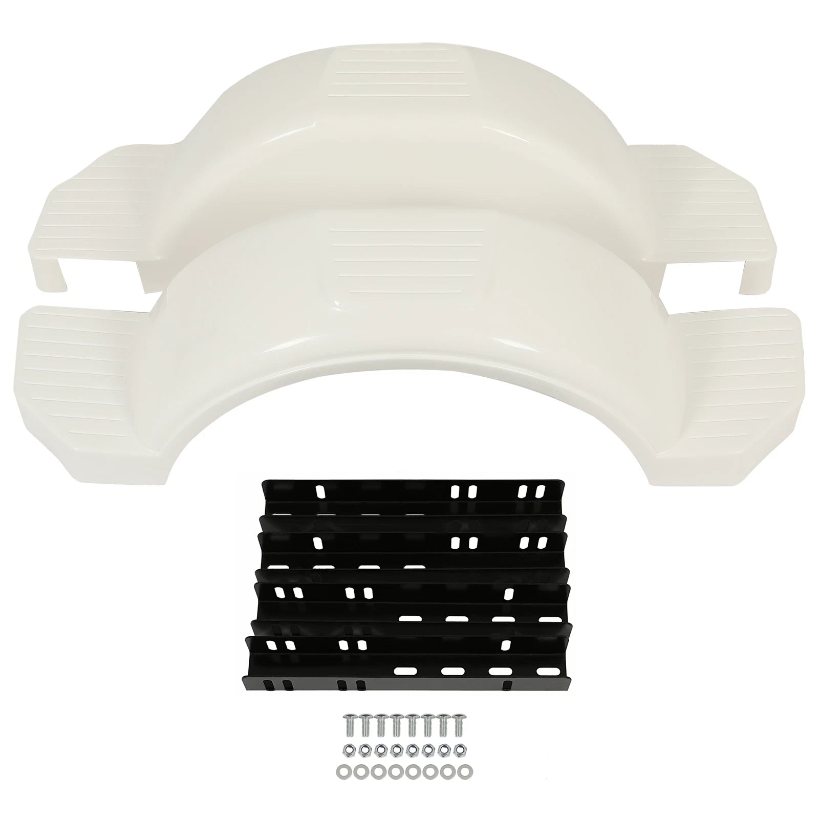Set of 2 White Single Axle Trailer Fenders for 13" Wheels (Fits )