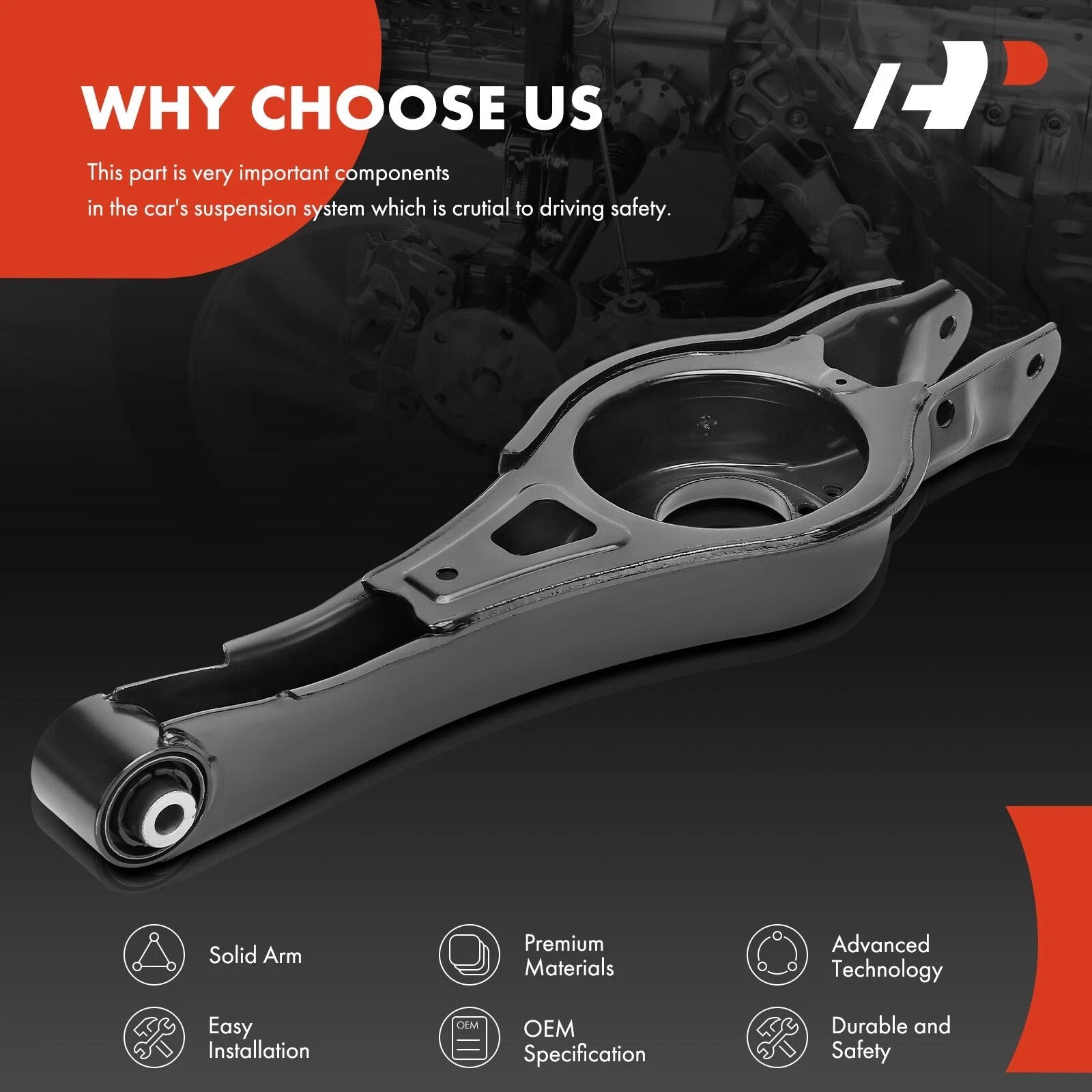 Rear Right Lower Control Arm for Hyundai Sonata (2015–2018) Kia Optima (2016–2017)