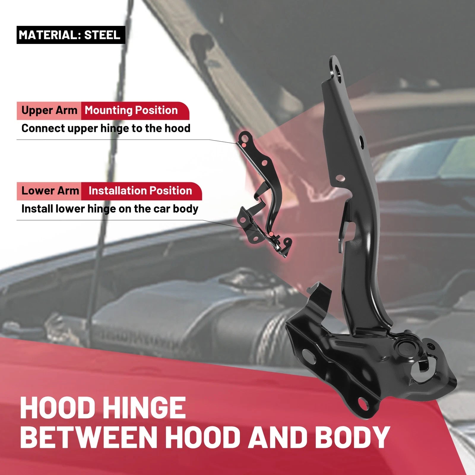 Hood Hinge Set for Toyota 4Runner (2010-2024) Left & Right Side