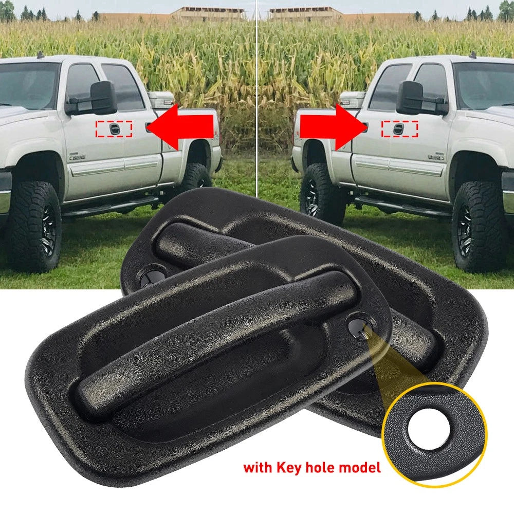 Door Handle Set for Chevy Silverado 1500 (1999–2006) Black Front Outer EXV
