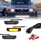 3X Smoke Amber LED Front Grille DRL Running Lights for Toyota FJ Cruiser (2007–2014)