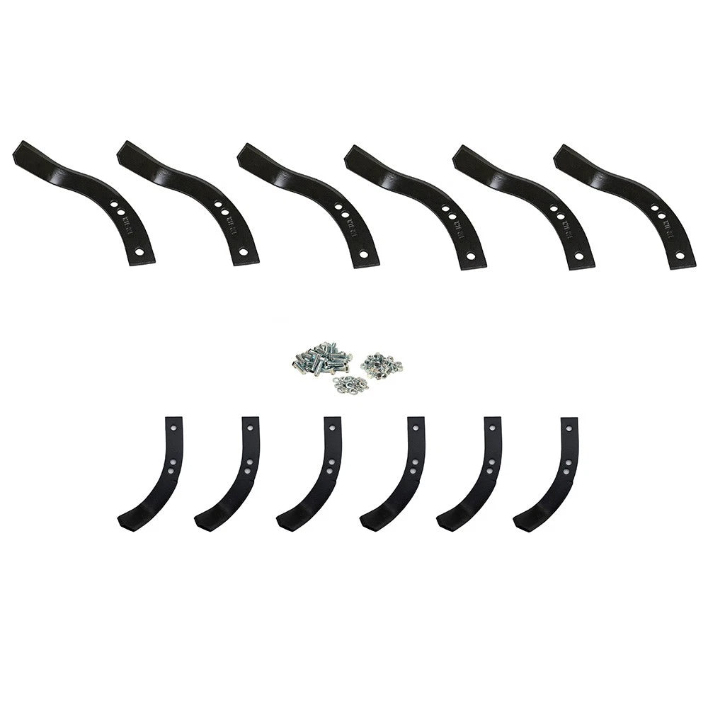 Set of 12 Tiller Tines with Hardware for 402, 404, 405, 406 (1901118, 1270-1A)