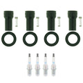 Set of 4 NGK Standard Spark Plugs & Coil Boots for Kia Rio (2012–2017)