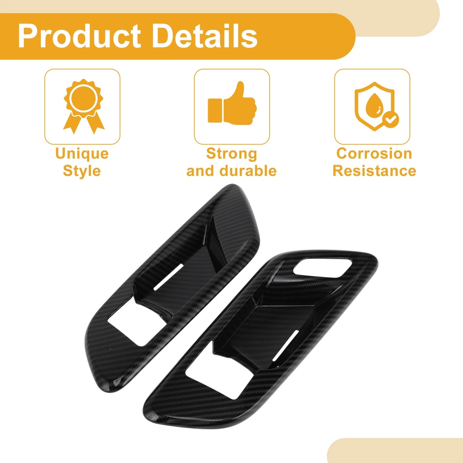 Interior Door Handle Bowl Cover Trim for Toyota Crown (2023–2024) Carbon Fiber Black