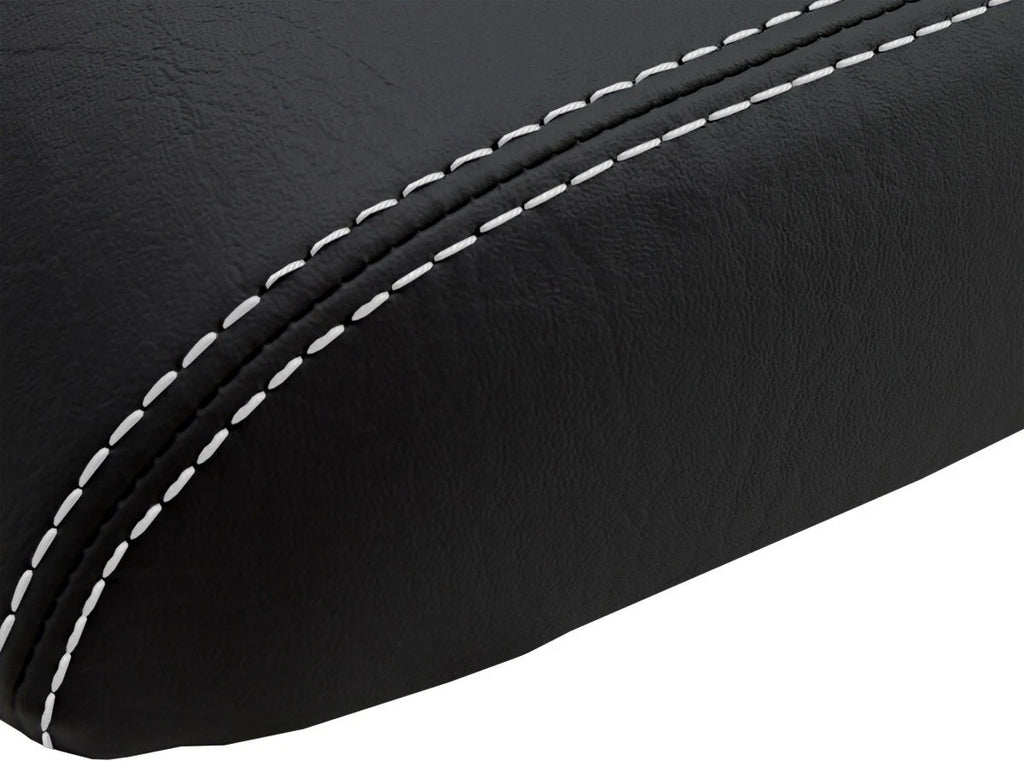 Leather Console Lid Armrest Cover for Ford Escape (2005–2007) White Stitch