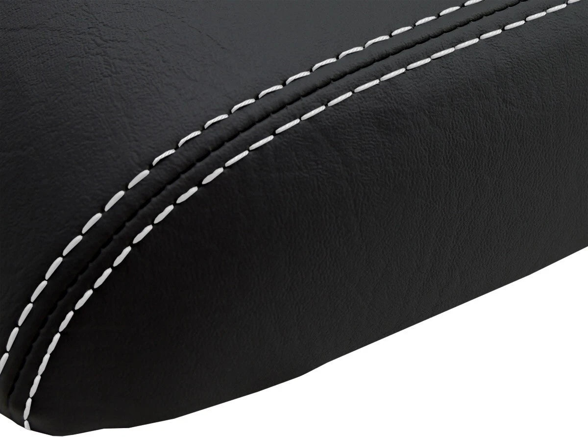 Leather Console Lid Armrest Cover for Ford Escape (2005–2007) White Stitch