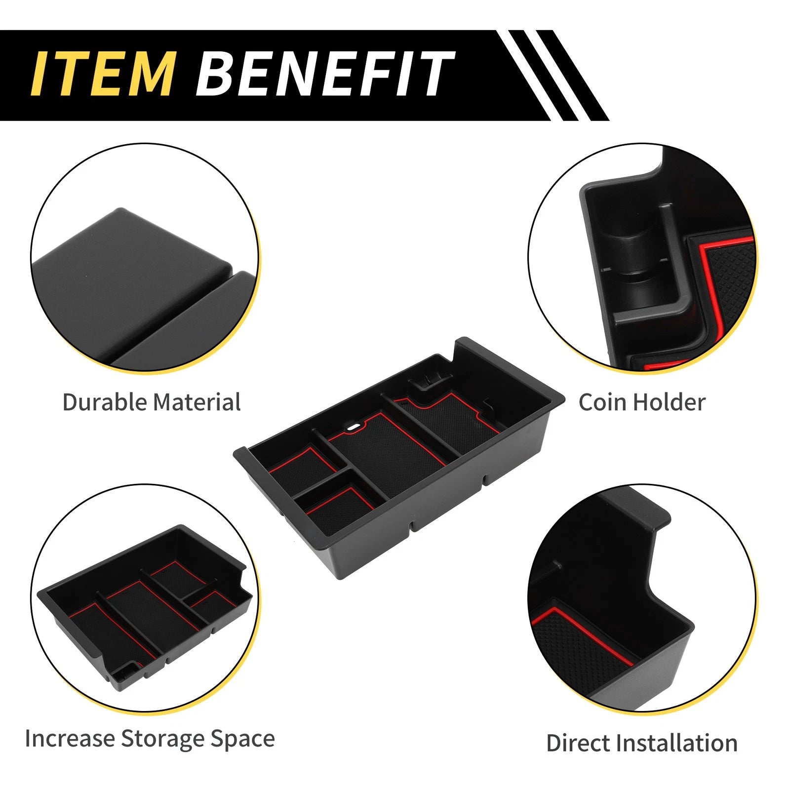 Center Console Organizer Tray for Chevy Silverado, GMC Sierra 
