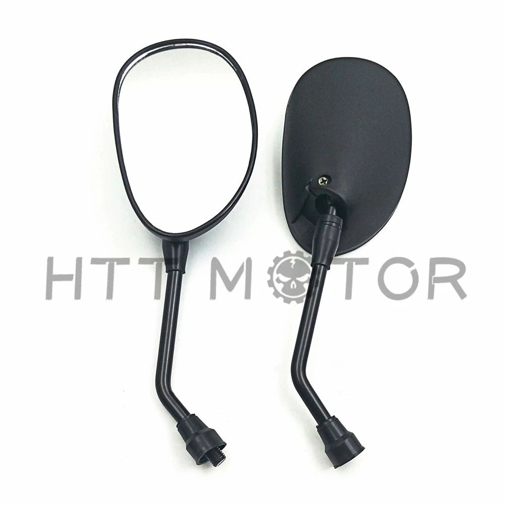 2X 10MM Black Oval Rearview Side Mirrors for Honda Suzuki Kawasaki