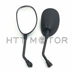2X 10MM Black Oval Rearview Side Mirrors for Honda Suzuki Kawasaki