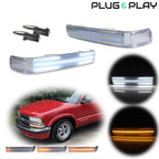 2X Clear Switchback LED Signal DRL Lights for Chevy S10 Blazer GMC Sonoma