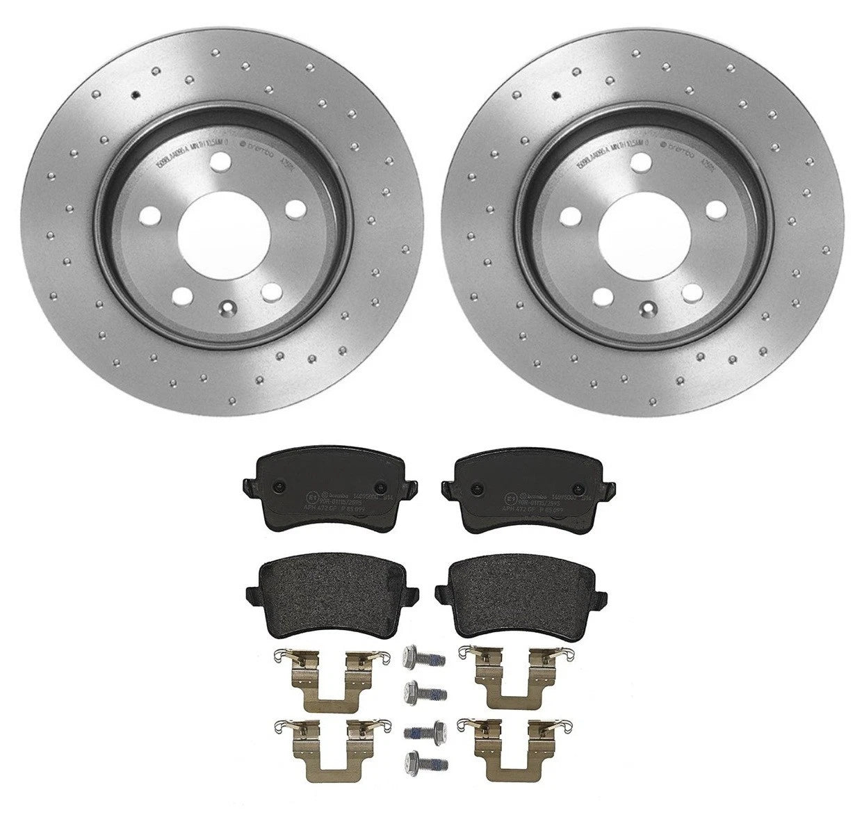 Brembo Rear Brake Kit Low-Met Pads Xtra Disc Rotors for Audi A4 A5 Q5 (2009–2020)