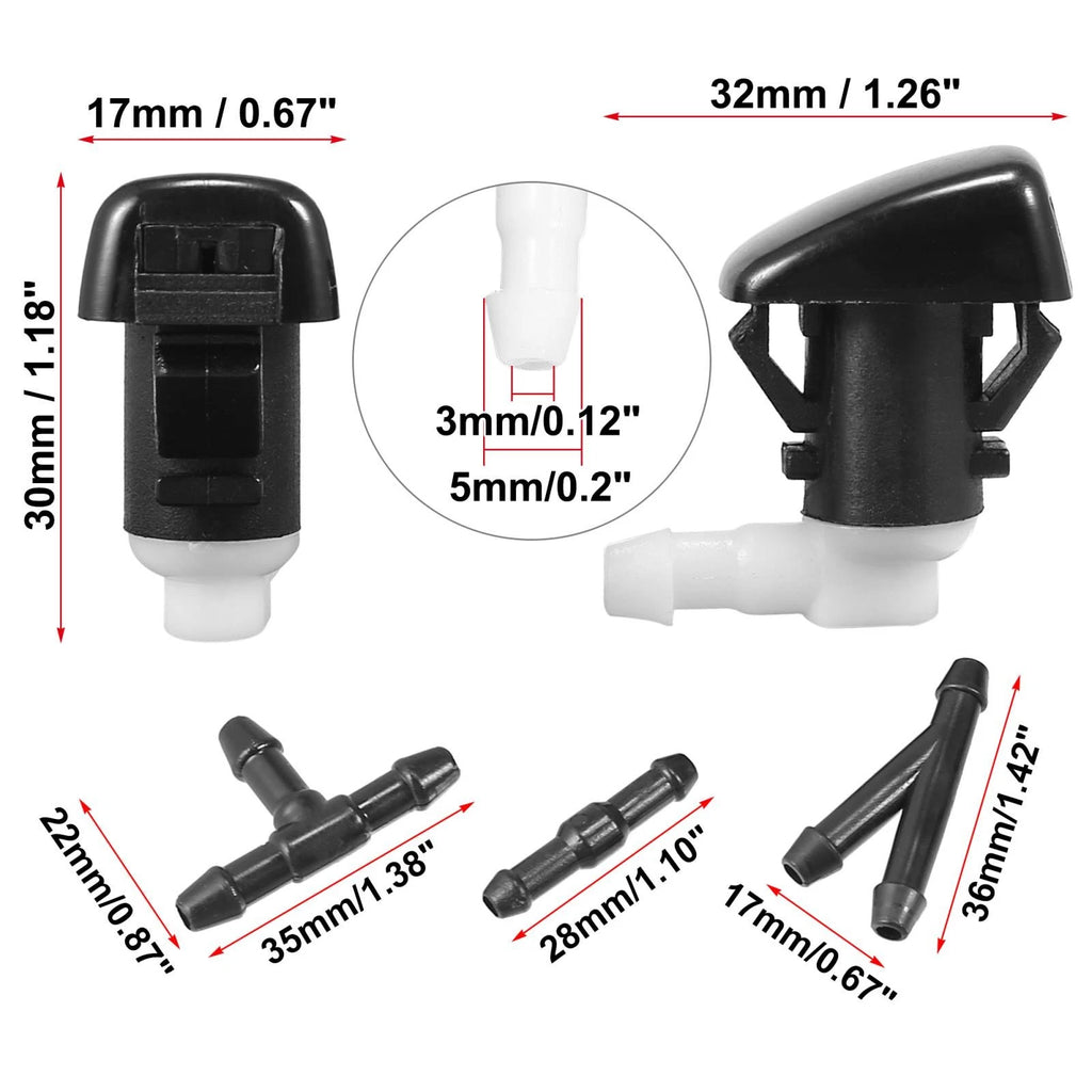 Set of 4 Front Windshield Washer Nozzles for Dodge Durango (68269108AA)